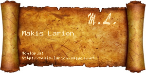 Makis Larion névjegykártya
